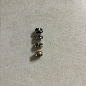 Silver Patterned Pandora Spacers. Bead Set